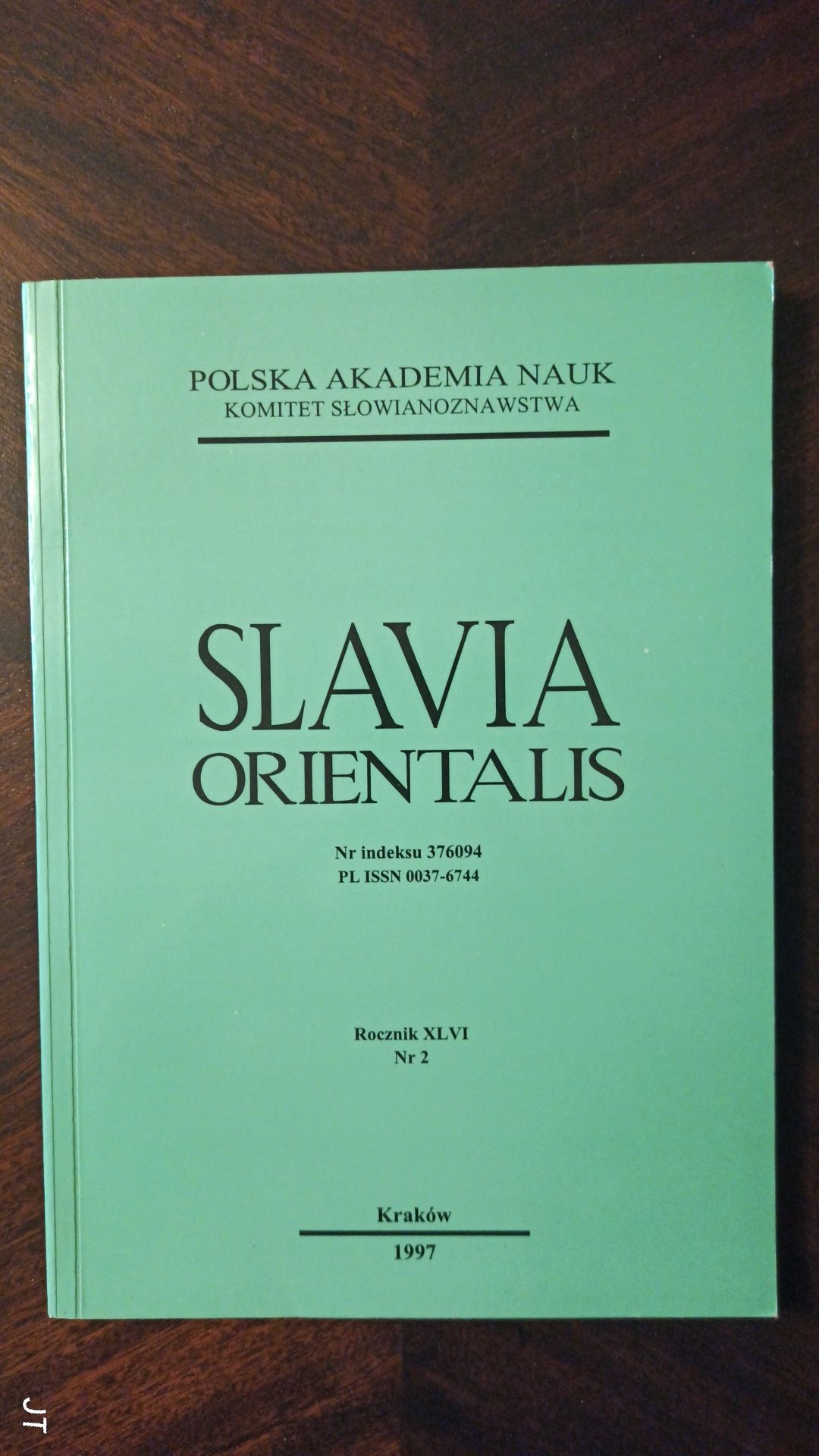 Polska akademia nauk Komitet słowianoznawstwa, Slavia orientalis