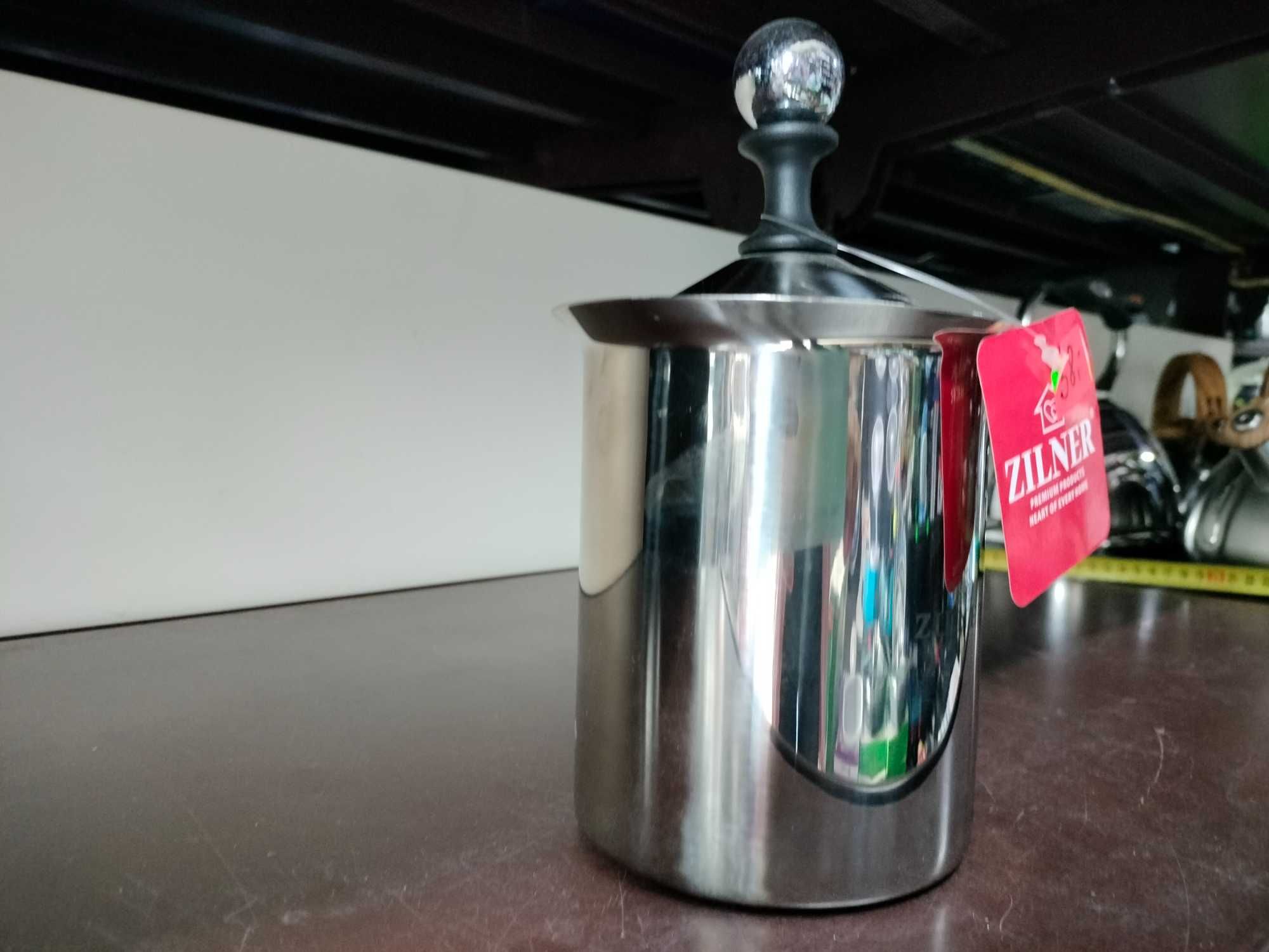 Spieniacz do mleka pianki RĘCZNY stalowy garnek ubijak 800ml