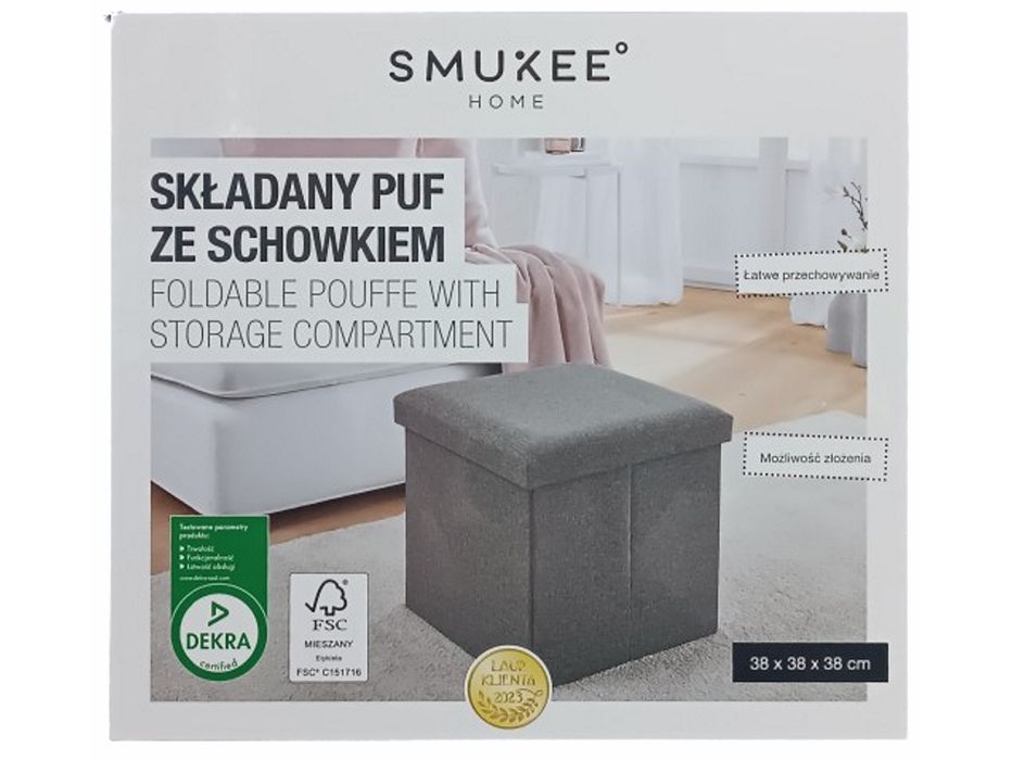 Pojemna składana pufa MDF 38x38x38cm do 100kg