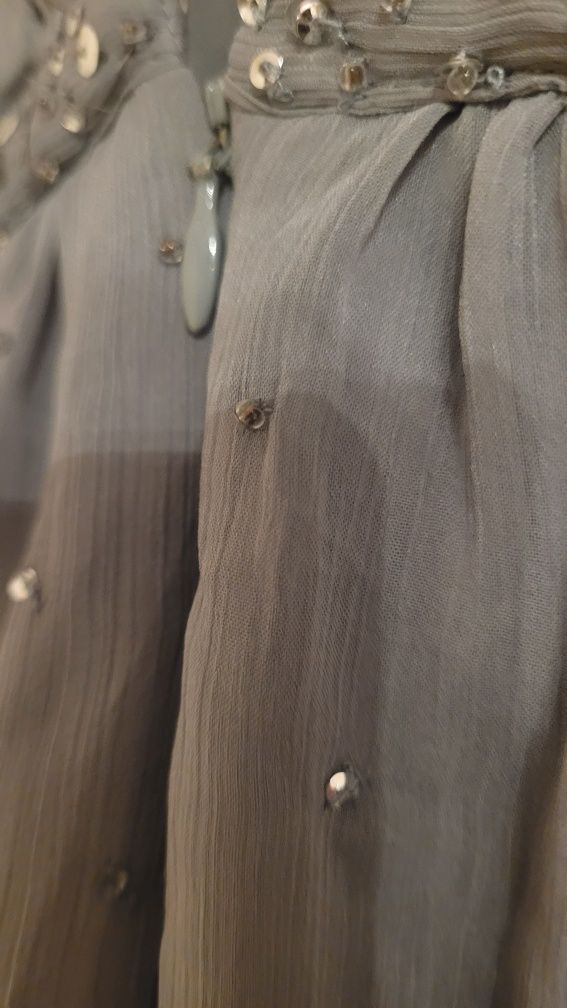Tunika bluzka odcinana pod biustem luźna elegancka z ramiączkami