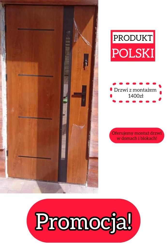 Drzwi zewnętrzne z montażem do bloku