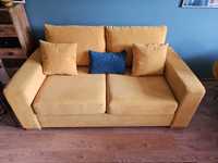 Sofa kanapa łóżko 2 osobowa(z dowozem) żółta funkcją spania wypoczynek
