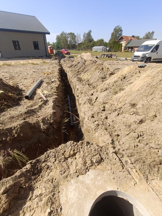 Usługi koparką, koparko-ładowarka, minikoparka, wywrotka, kołówka