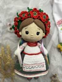 лялька Україночка з маками в подарунковій коробці . Лялька інтерʼєрна