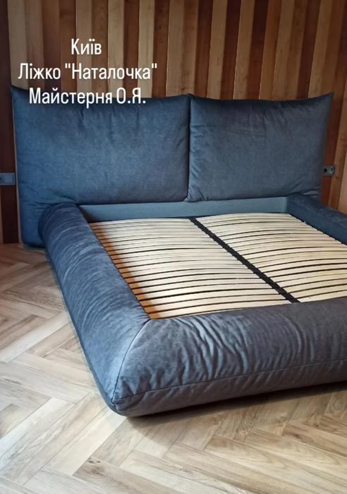 Ліжко. Перетяжка. Меблі на замовлення. М'які панелі. Каретна стяжка.