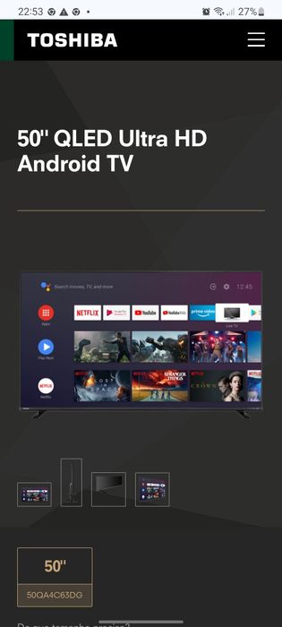 Vendo televisão 50" QLED  da marca Toshiba