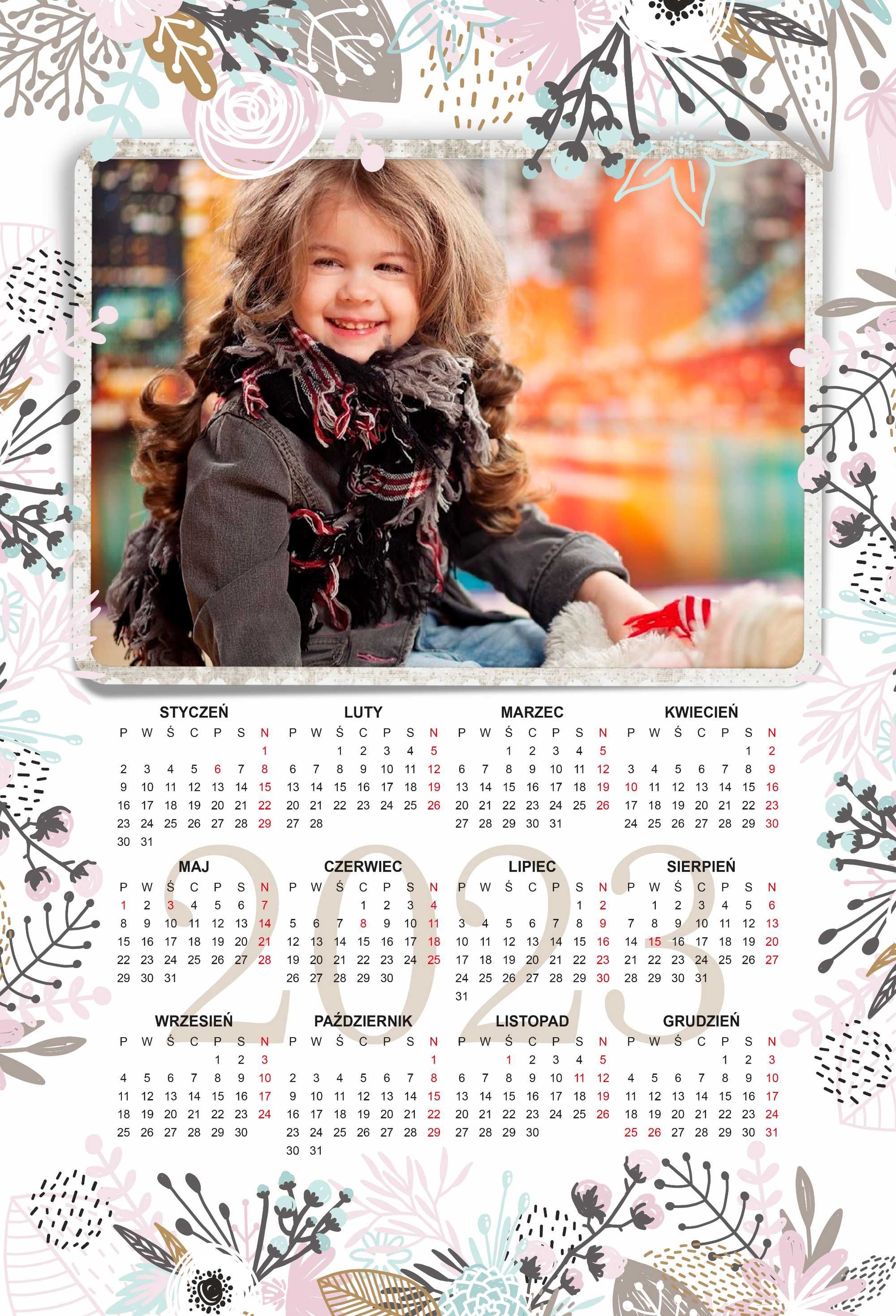 Kalendarz 2024, Fotokalendarz 2024, Jednoplanszowy, Format A3/A3+