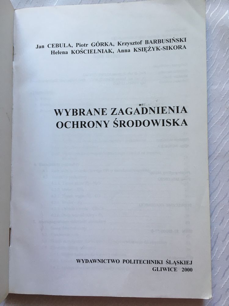 Książka „ Wybrane zagadnienia ochrony środowiska”