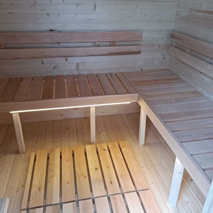 Sauna Ogrodowa QUADRO 2,4m z Daszkiem, Gotowa, Transport, Ruska Bania.