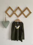 Bluzka lindex zielona sluchawki khaki 110/116