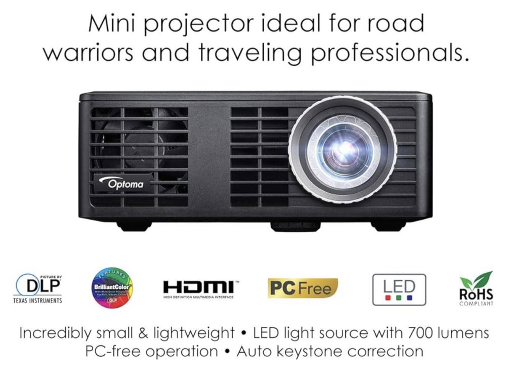 Optoma ML750 WXGA Portable LED 750 Lumen Hdmi Projeector