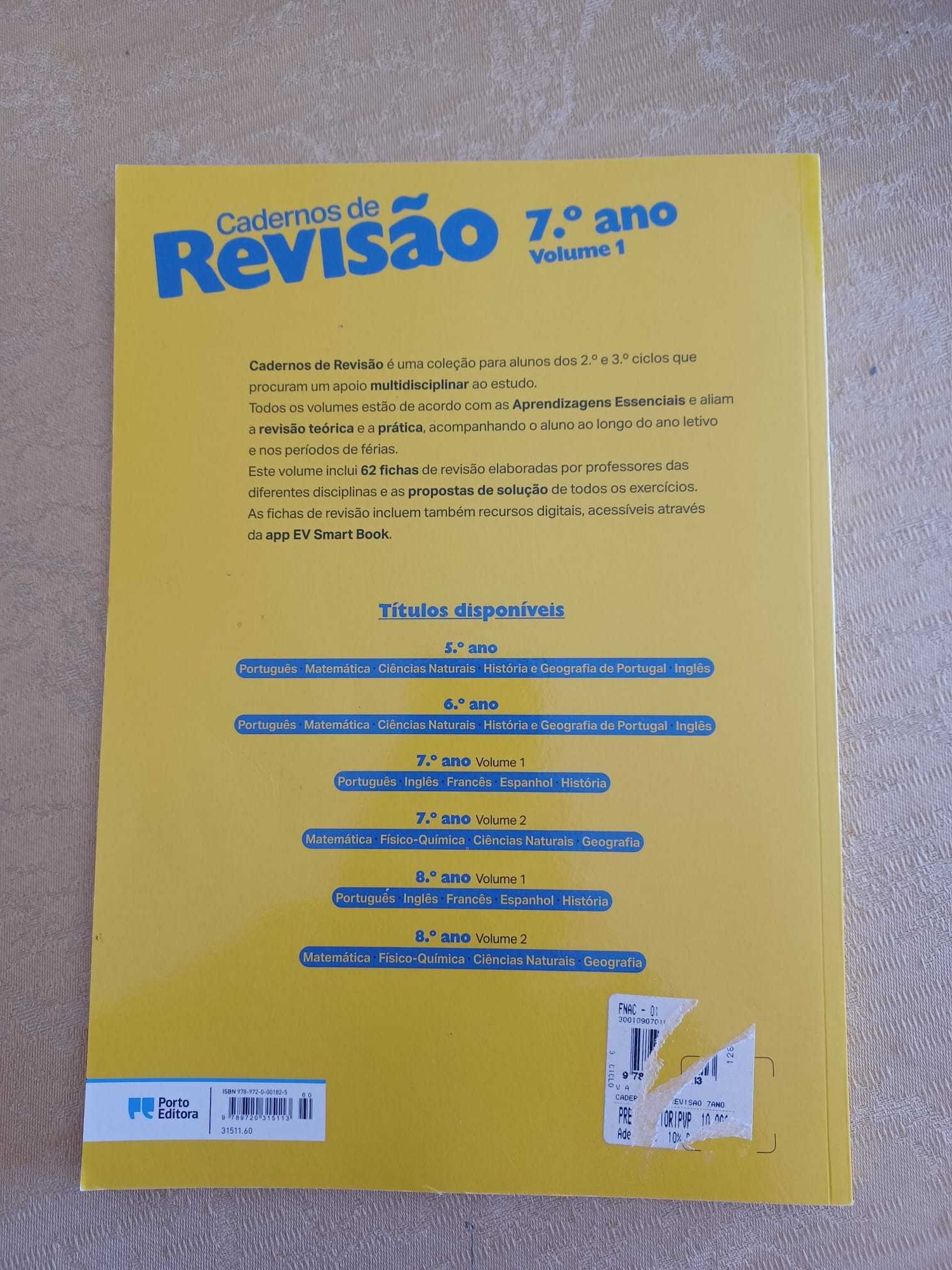 Cadernos de Revisão - 7.º Ano - Volume 1 - NOVO