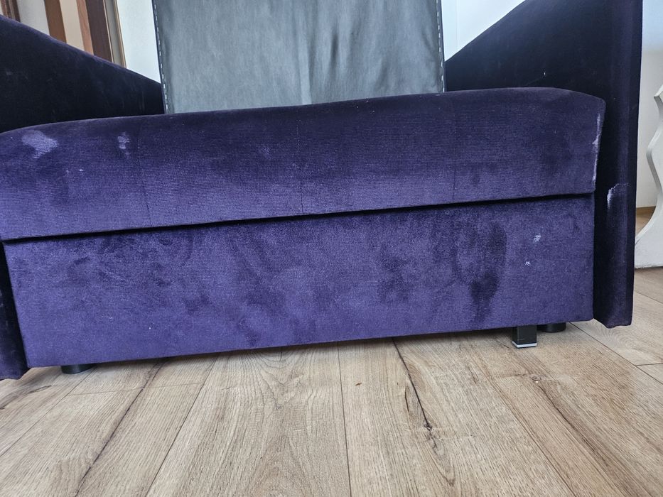 Tapczan rozkładany fioletowy