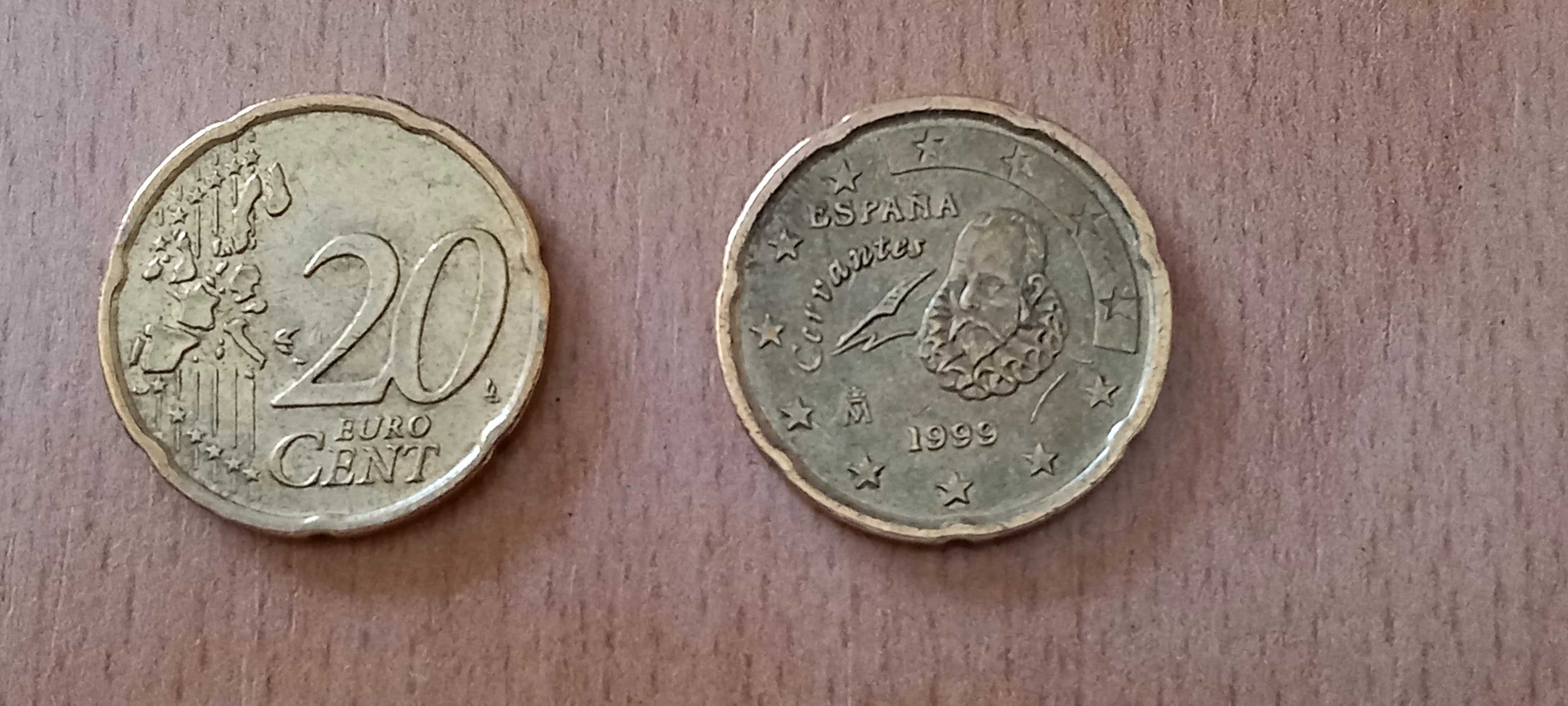 Moeda de coleção raríssima com erro de cunhagem Espanha 1999