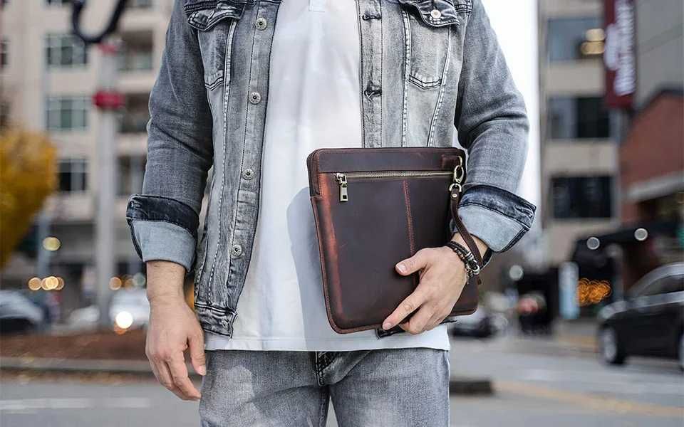 Elegancka Skórzana Torba Dla Laptopa Do 15,4 cala - Naturalna Skóra