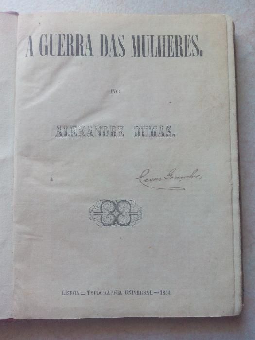 Livro "A Guerra das Mulheres" de Alexandre Dumas, Edição 1854