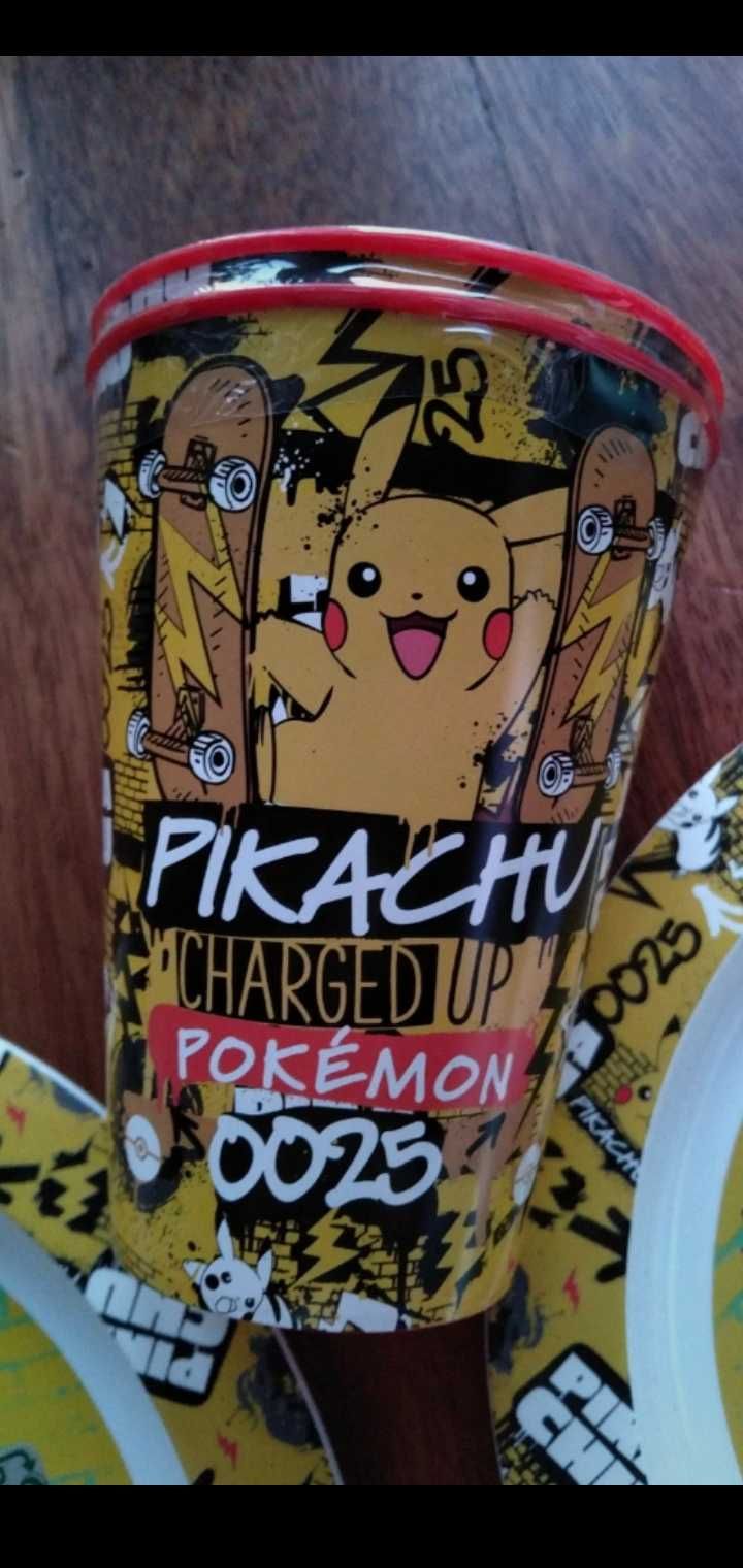 Naczynia plastikowe dla dzieci Pokemon Pikachu