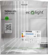 Eco Light Taśma LED 600 diod IP20 6500K 5m 48W/12V Biała zimna