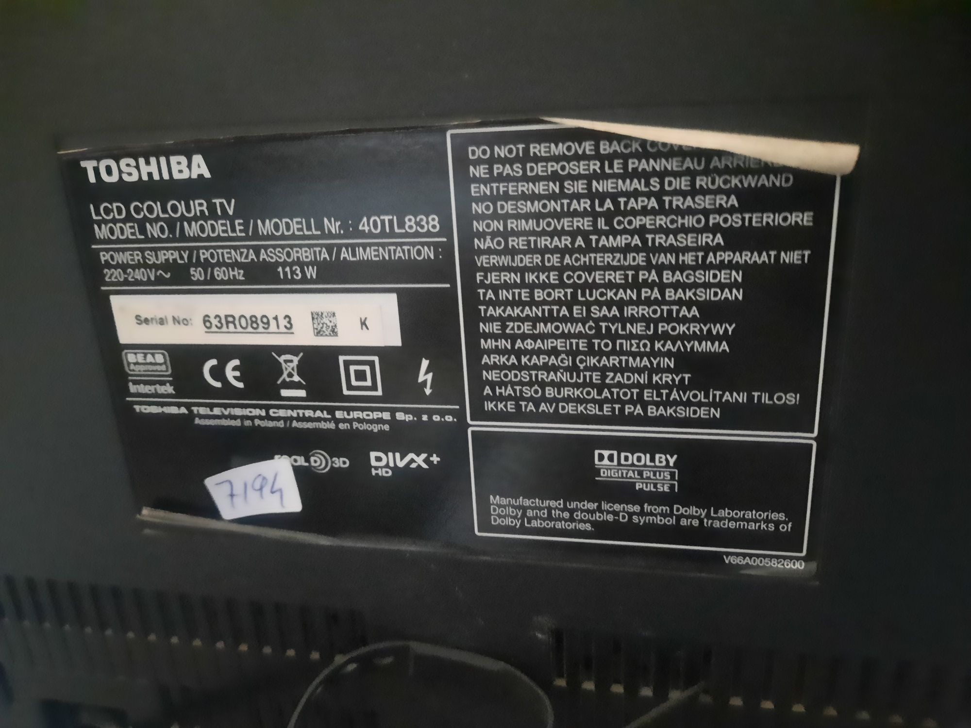 LCD Toshiba 40" .