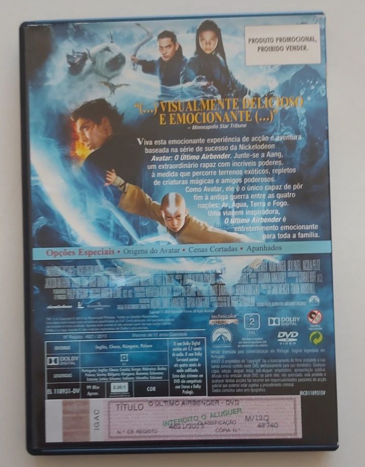 O último airbender dvd