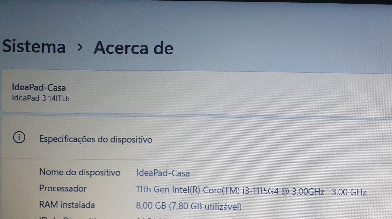 Oportunidade - Lenovo IdeaPad 3 14ITL6 3i