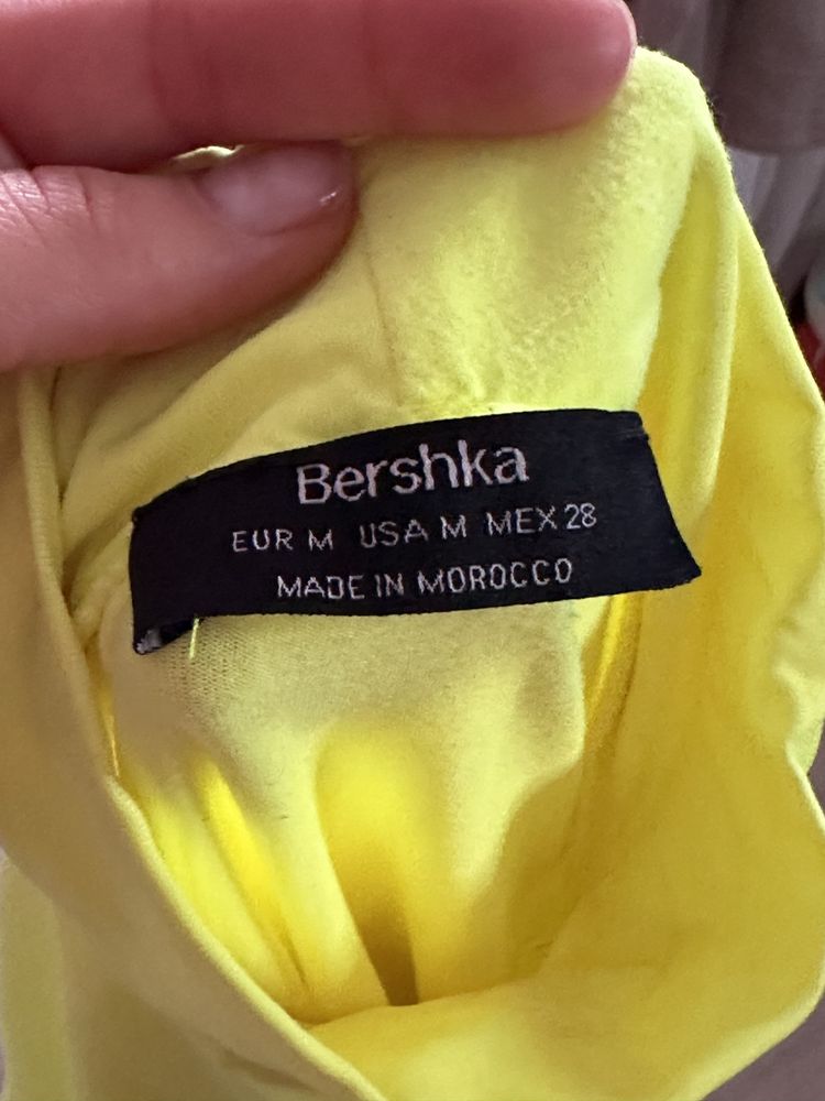 Neonowe zielone żółte body Bershka 38 M