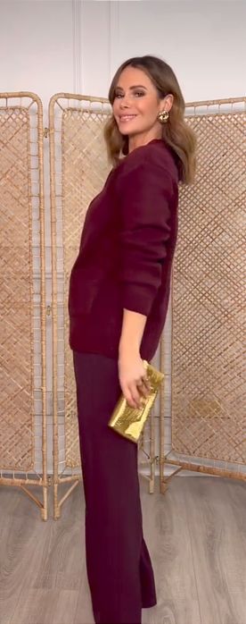 Zara sweter kardigan bordowy M 38 złote guziki