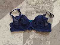 Granatowy koronkowy biustonosz stanik 80A Marks Spencer