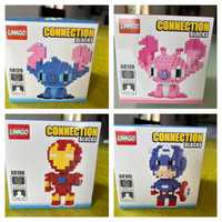 Legos Novos - Stitch Azul Stitch Rosa Capitão América Iron Man Marvel