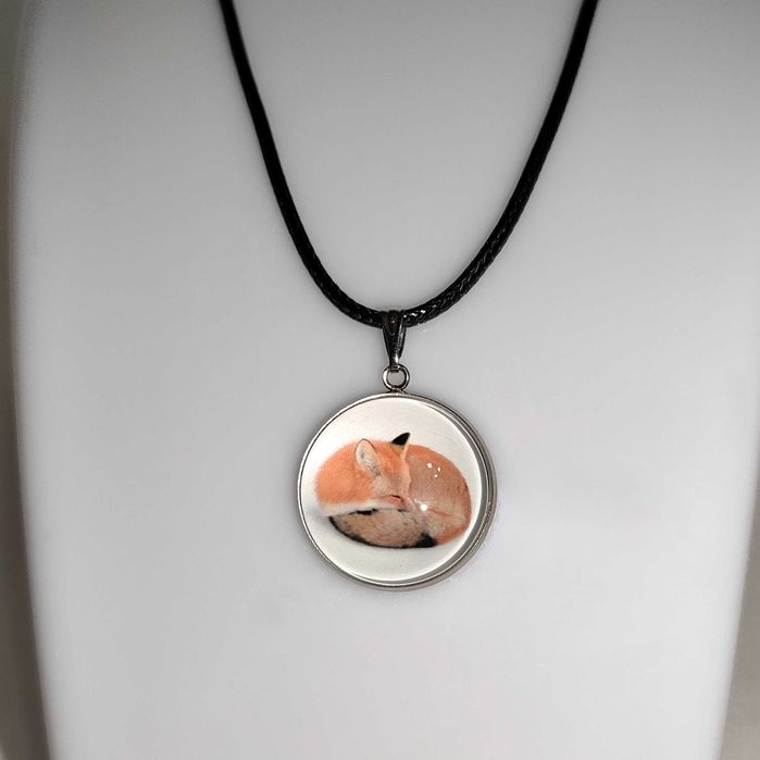 N176 Naszyjnik Lis Lisek Handmade