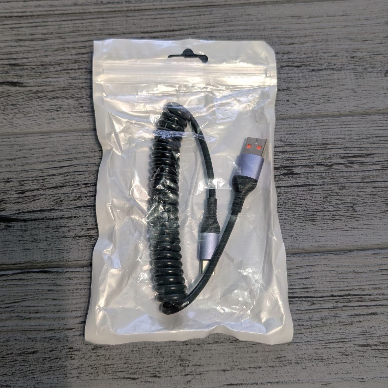 Кабель USB type C в авто на пружінці