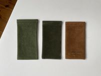 Vintage etui futerał na okulary brązowy khaki zielony