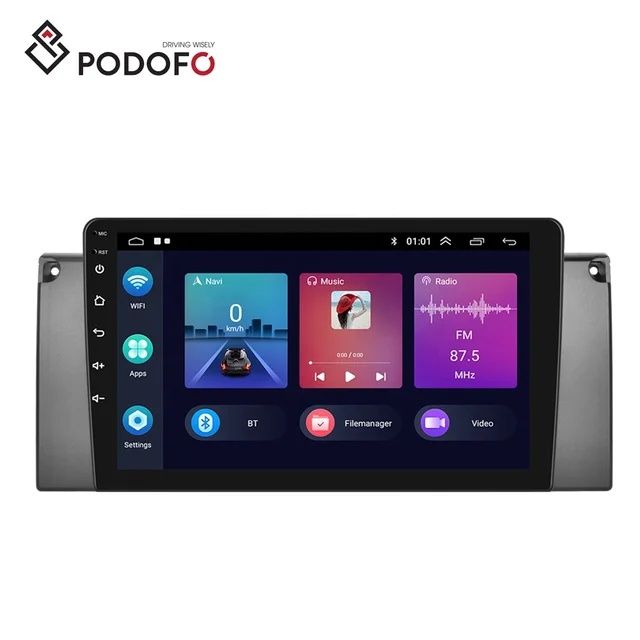 Moldura 9" rádio android BMW x5 E53 de 99 a 2005 com cabos e CANBUS