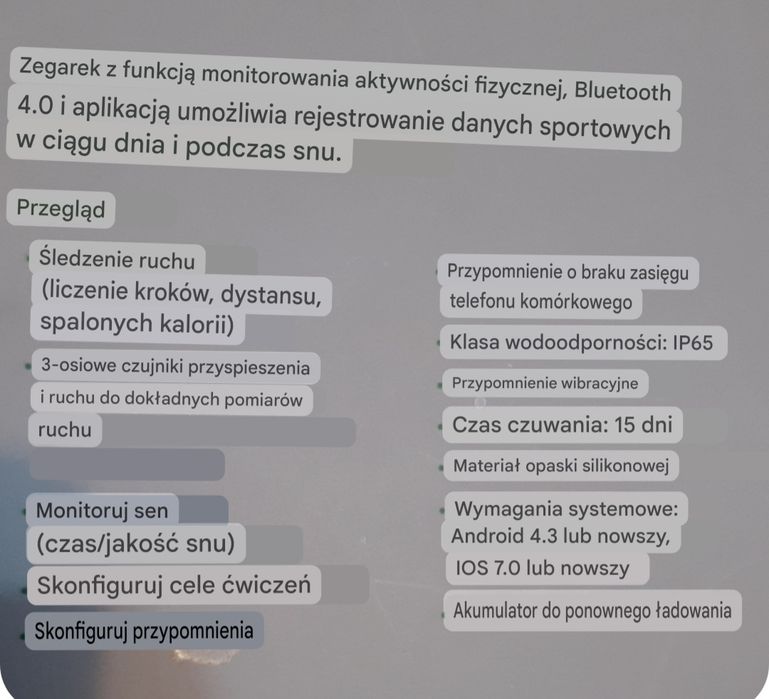 Smart bracelet, opaska,zegarek.