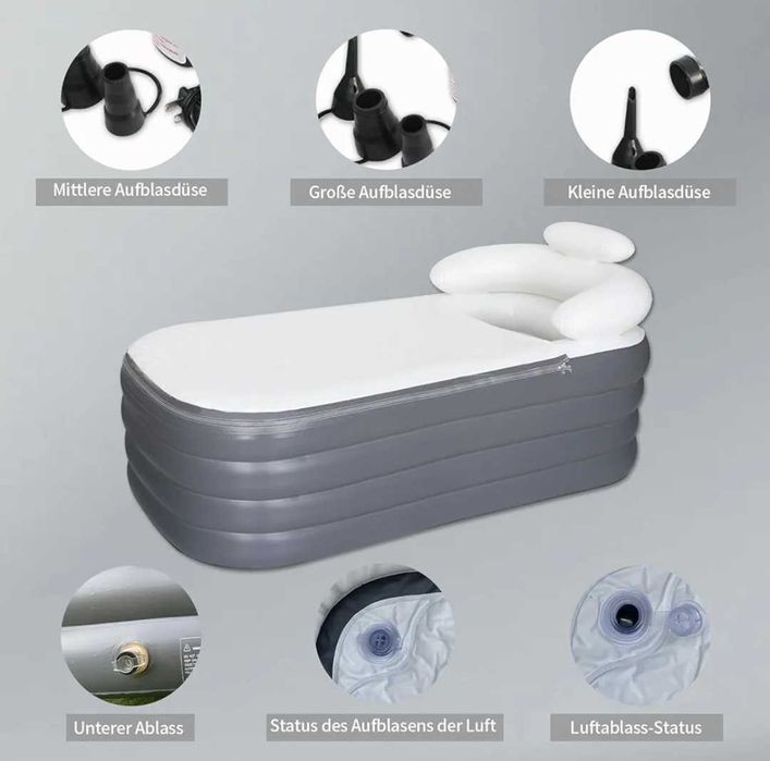 Wanna nadmuchiwana SPA dla dorosłych z pokrywą 168×76×68 ice Bath