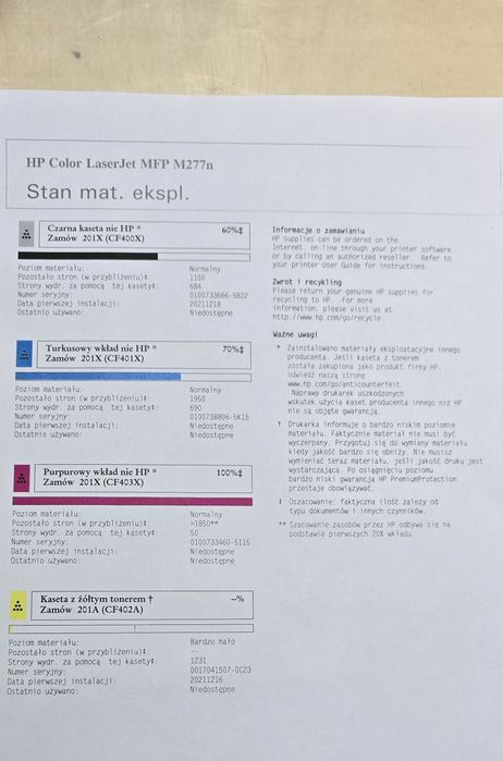 Urządzenie wielofunkcyjne HP Color Laser Jet Pro MFP M277 n
