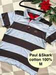 Paul & Shark koszulka polo markowa logo M paski bawełna