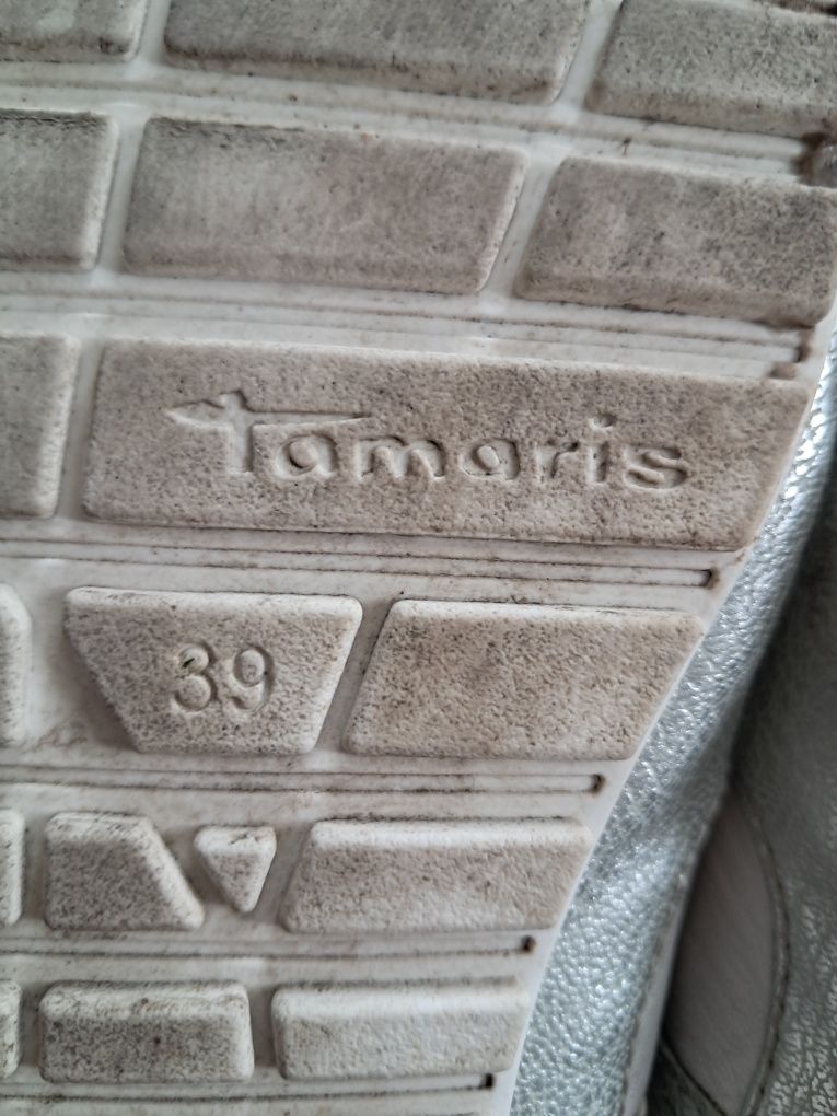Tamaris 39 baletki baleriny srebrne