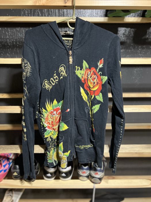 Вінтажна кофта зіпка Ed Hardy