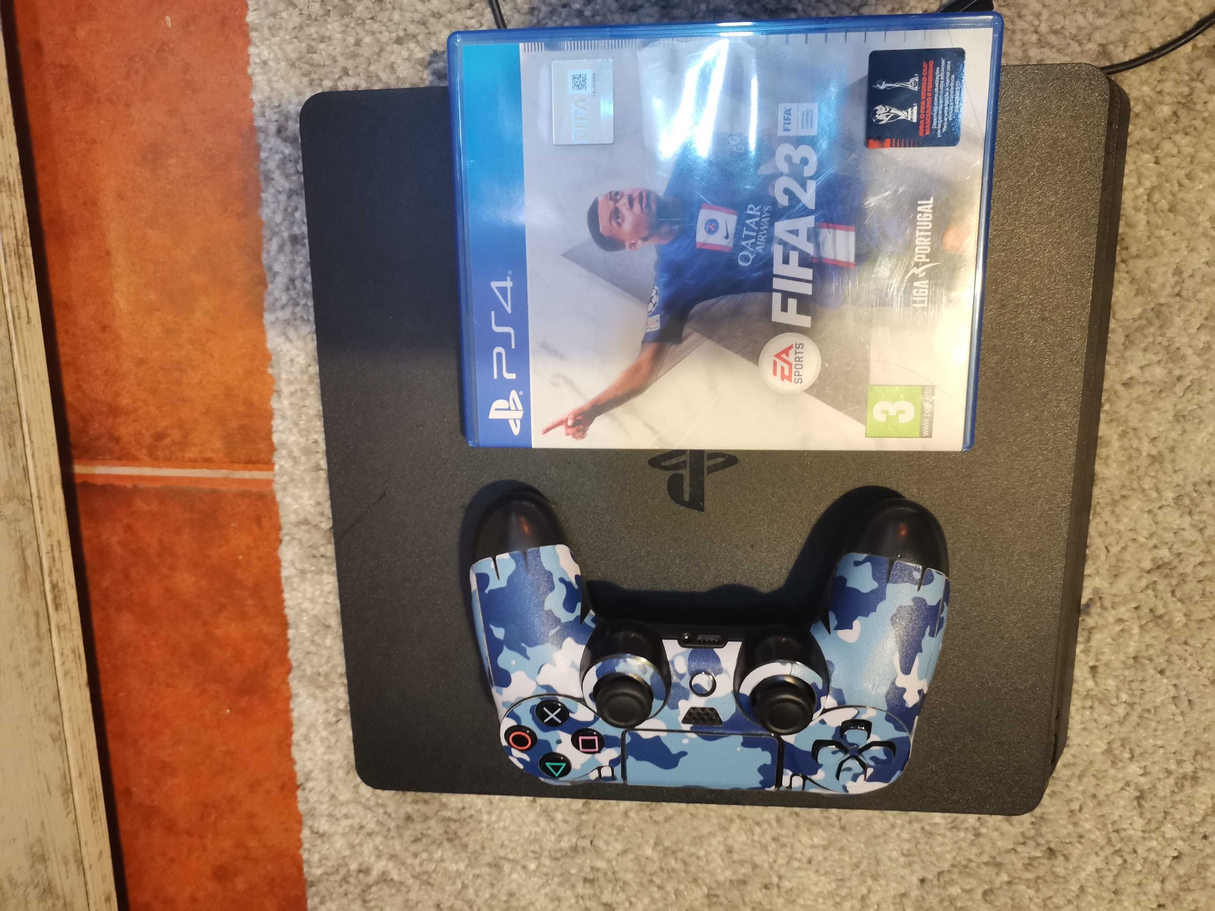 Playstation 4 slim novo com 1 comando e FIFA 23