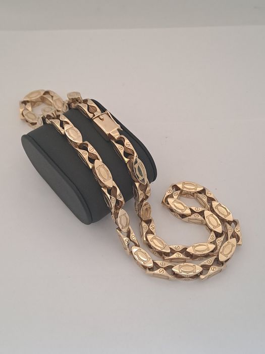 Złoty łańcuszek splot CARTIER 585