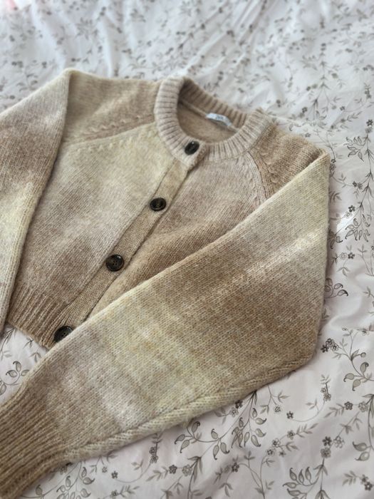 ZARA krótki kardigan sweter ombre pastelowy