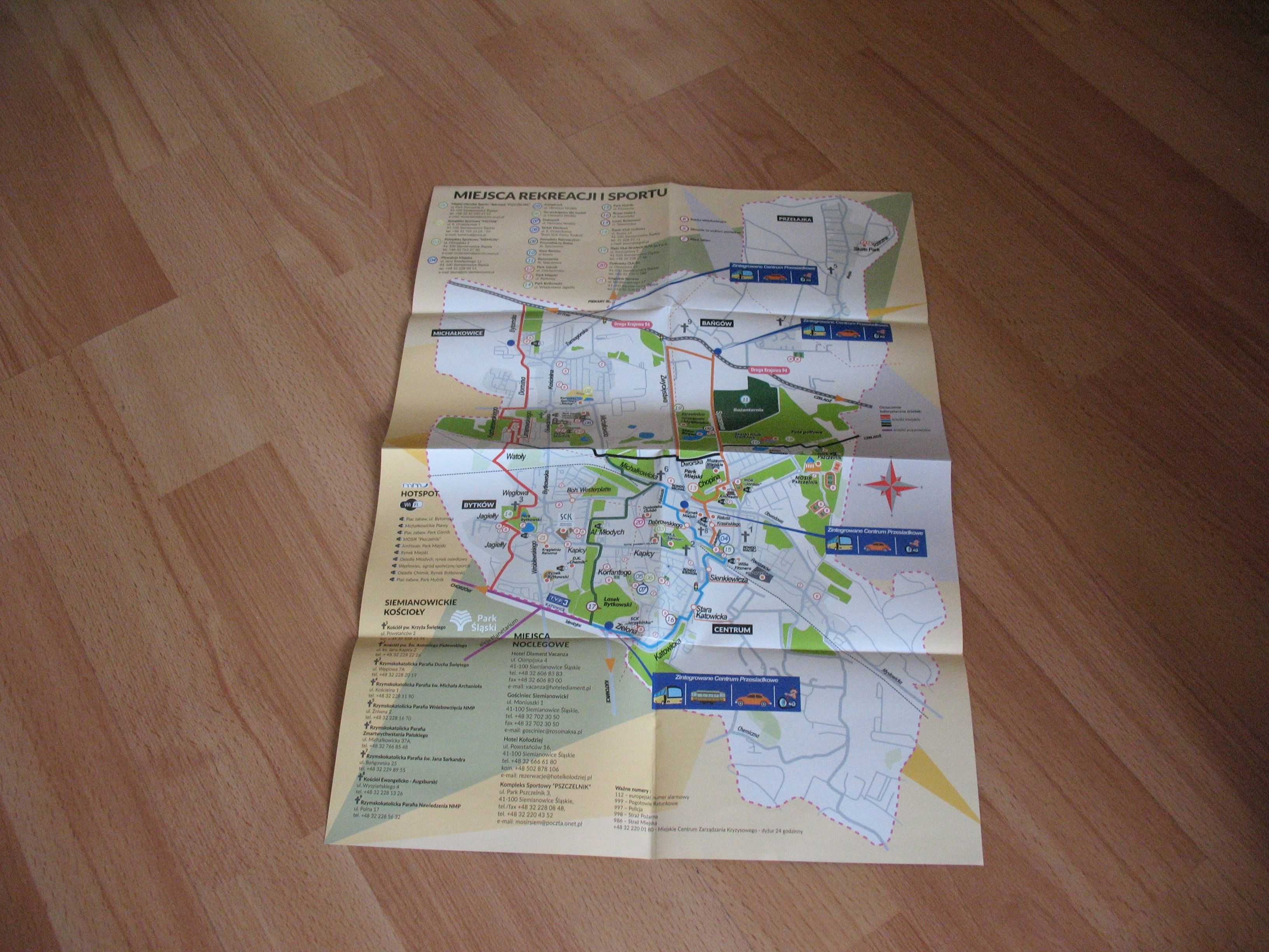 Rowerem przez Siemianowice - mapa atrakcji turystycznych
