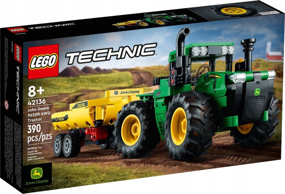 KLOCKI LEGO JOHN DEERE TRAKTOR z przyczepką technic 42136 prezent