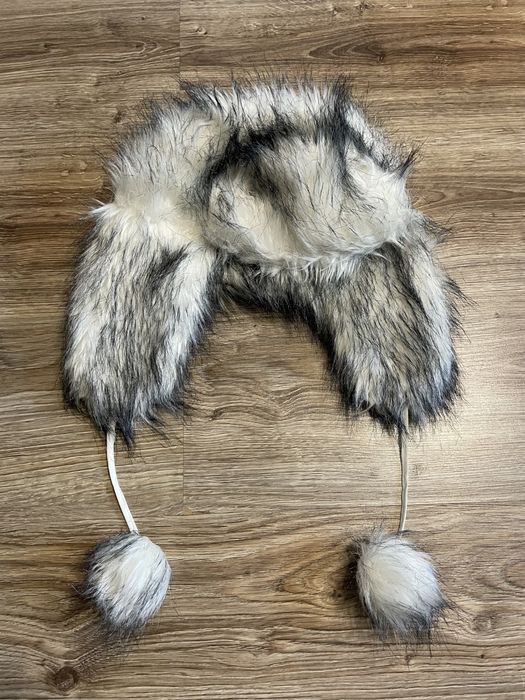 Czapka futerkowa na uszy z bąbelkami pilotka/rosjanka