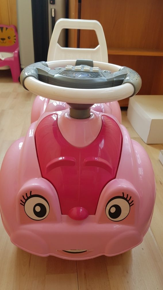 Дитяча рожева машина Barbie для дівчинки (толокар, біговел)