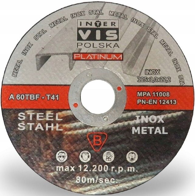 100 Szt Tarcza Tarcze Do Cięcia Metalu 125x1 Inox Mocne