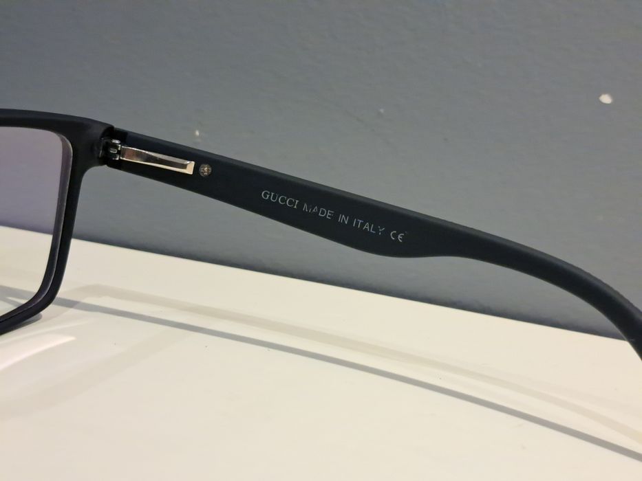 GUCCI męskie nowe okulary zerówki oprawki czarne logo