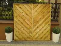 Pergola Płot Panel Drewniany Diagonalny Prosty z Kratką Solidny