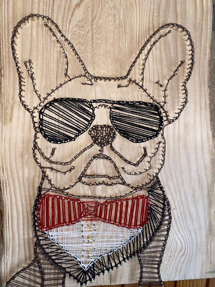 Obraz buldog francuski string art